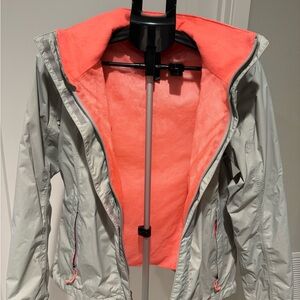 The North Face Women's Gray and Coral Hyvent Waterproof Jacket